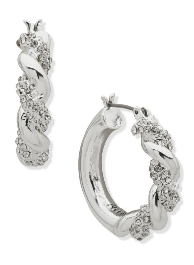 ناين ويست أقراط هجي هووب مرصعة بحجر بي  مم