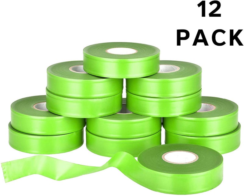 AdirPro 12 Pack Fluorescent Flagging Tape - Multipurpose Neon Marking Tape - Great Visual Labeling & Tagging for Home & Workplace Use (Fluorescent Lime, 150 feet) - Image 3