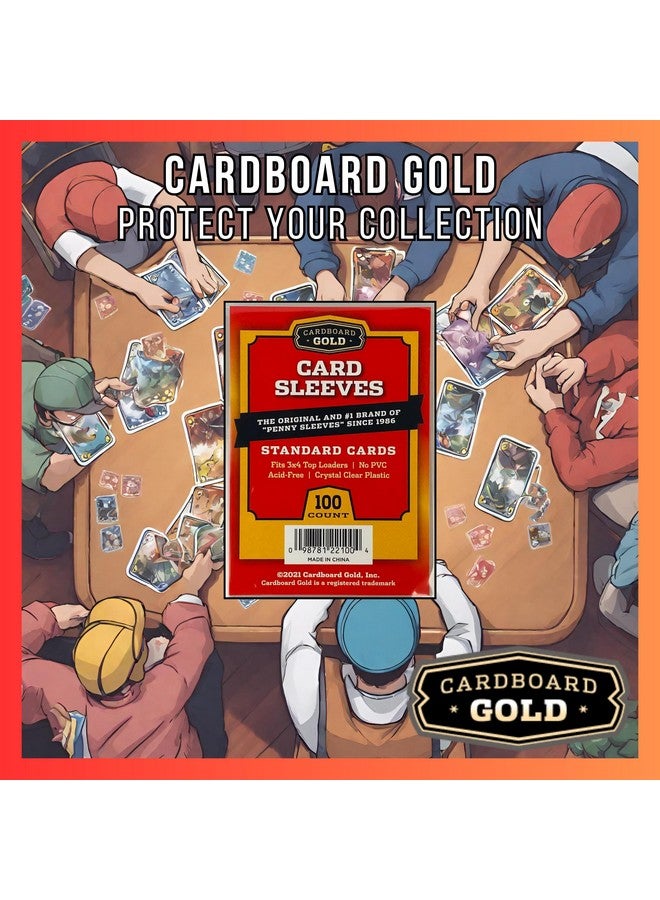Cardboard Gold Penny Sleeves for Trading Cards - 1000 Count Card Protector Sleeves with Durable, Crystal-Clear Plastic for Baseball, Sports, Collector, Standard-Sized Cards 2-5/8” x 3-5/8” (67x94mm) - Image 5