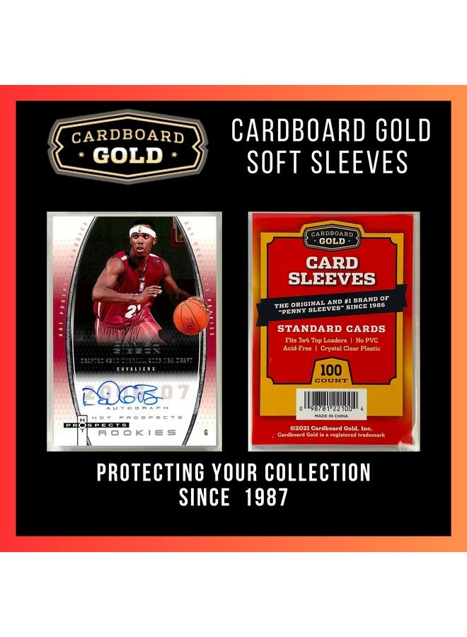 Cardboard Gold Penny Sleeves for Trading Cards - 1000 Count Card Protector Sleeves with Durable, Crystal-Clear Plastic for Baseball, Sports, Collector, Standard-Sized Cards 2-5/8” x 3-5/8” (67x94mm) - Image 2