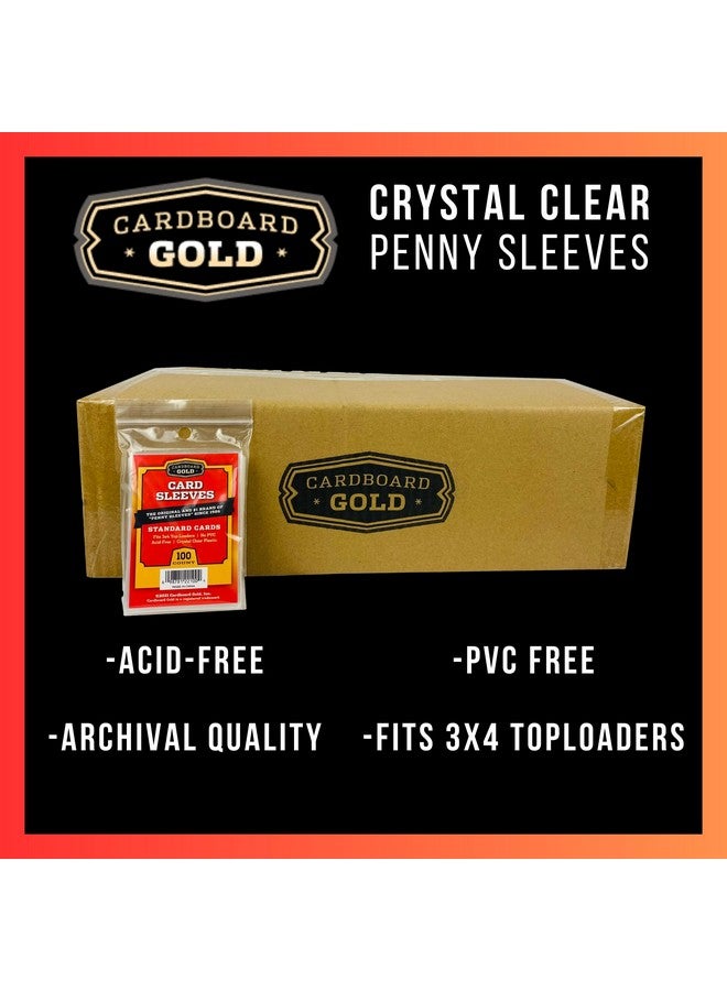 Cardboard Gold Penny Sleeves for Trading Cards - 1000 Count Card Protector Sleeves with Durable, Crystal-Clear Plastic for Baseball, Sports, Collector, Standard-Sized Cards 2-5/8” x 3-5/8” (67x94mm) - Image 3