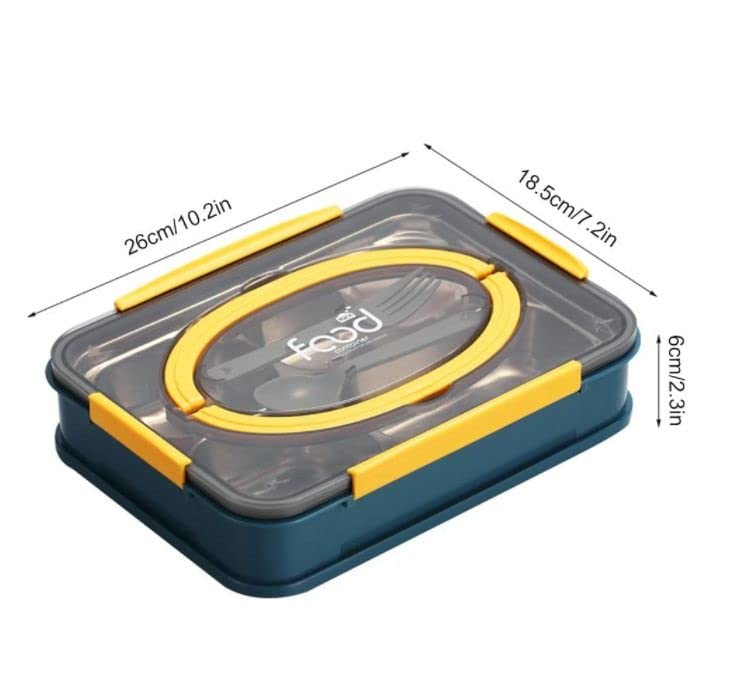 Crackles Insulated Handle Design Stainless Steel Food Container, Lunch Box with Spoons for Boys/Girls and Office/School- Assorted Color - Image 4