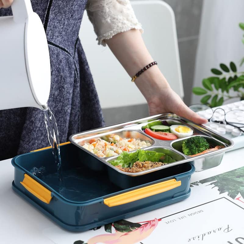 Crackles Insulated Handle Design Stainless Steel Food Container, Lunch Box with Spoons for Boys/Girls and Office/School- Assorted Color - Image 5