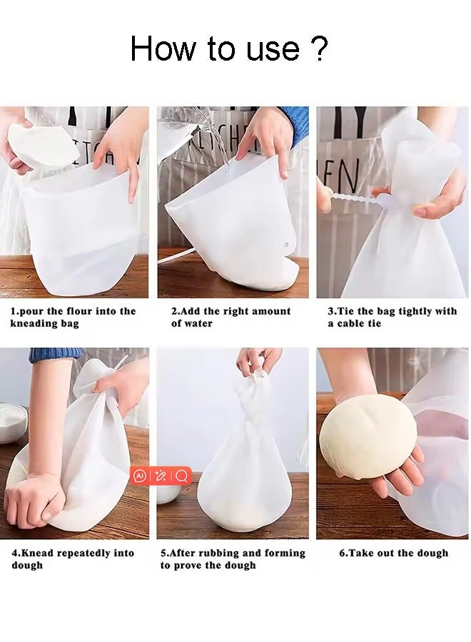 السيليكون عجنة العجين كيس الدرجة الغذائية مادة متعددة الاستخدامات خليط العجين للخبز المعجنات البيتزا والتورتيلا خلط الخبز كيس حفظ كيس أداة الطهي - Image 3