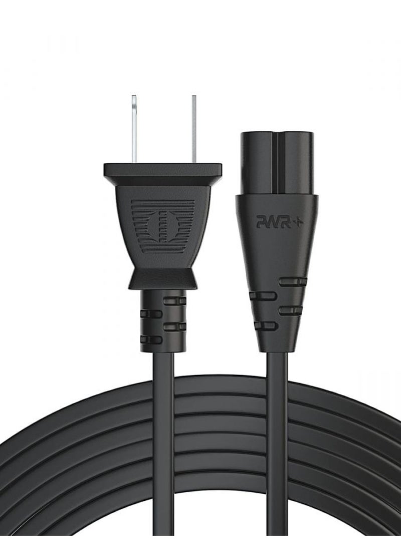 PWR+ Pwr AC Cable Replacement Power Cord 2 Prong 6 Feet (Black) - Image 3