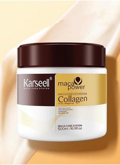 Karseell Collagen Hair Treatment Deep Repair Conditioning Argan Oil Collagen Hair Mask Essence for Dry Damaged Hair All Hair Types 500ml  - Image 3