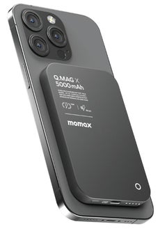 Momax Momax Q.Mag X 5000 mAh Magnetic Wireless Battery Pack USB-C Up to 15W PD output - Black  - Image 1