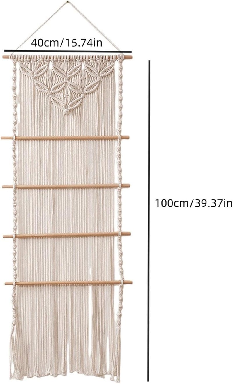 predolo Hair Bow Holder Decor Organizer Headband Holder Hanging Ornament Crafted with Cotton Rope and Wood Suitable for Children’s Room Door Wall - Image 2