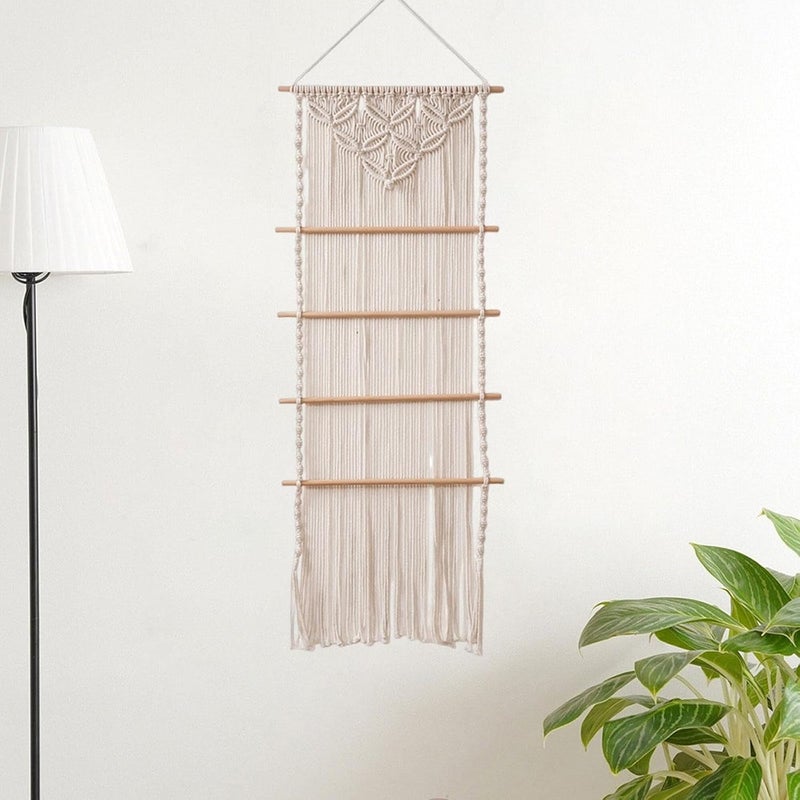 predolo Hair Bow Holder Decor Organizer Headband Holder Hanging Ornament Crafted with Cotton Rope and Wood Suitable for Children’s Room Door Wall - Image 5