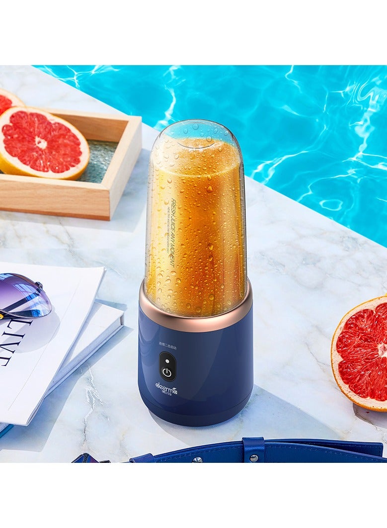 Authticar 40W Mini Blender, Mini Portable Juice Blender Cup Personal Size Fast Blender USB Rechargeable Double Cup Blue  - Image 2
