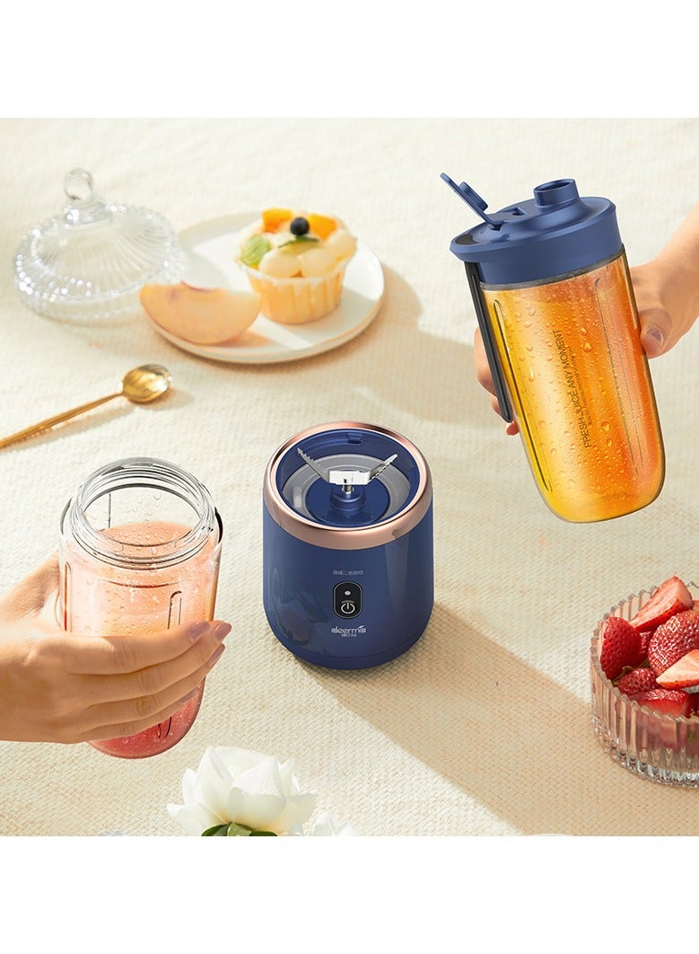 Authticar 40W Mini Blender, Mini Portable Juice Blender Cup Personal Size Fast Blender USB Rechargeable Double Cup Blue  - Image 5