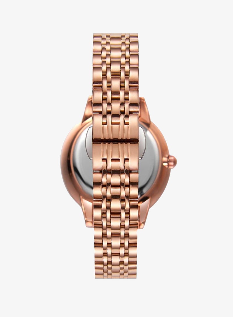 Kenneth Scott K22532-RBKR Women's Analog Display Watch & Stainless Steel Strap Rose Gold - Image 3
