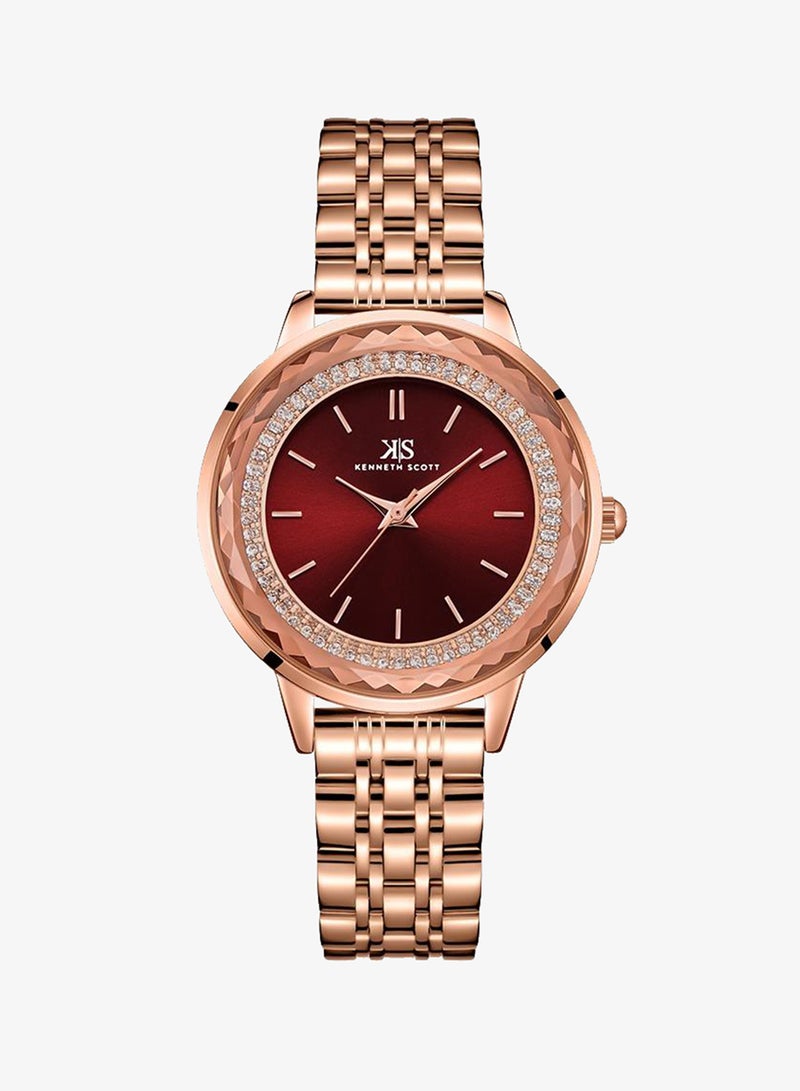 Kenneth Scott K22532-RBKR Women's Analog Display Watch & Stainless Steel Strap Rose Gold - Image 1