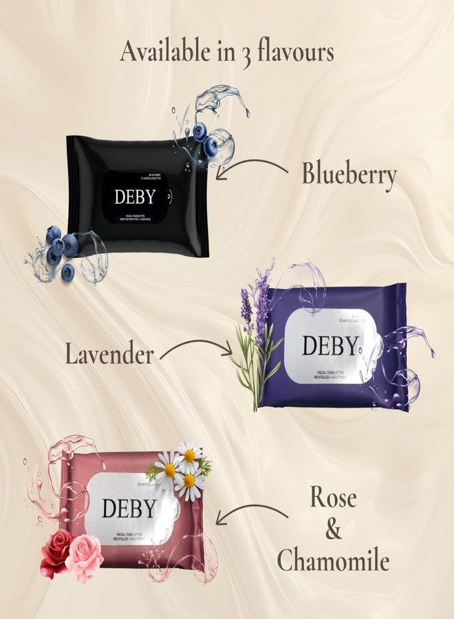 DEBY Facial Wipes | Soft and Gentle Cleansing Wipes for Face | Makeup Removal and Daily Refresh | Suitable for All Skin Types | Lavender | Lavender | 150 X 200 MM | Pack of 3 - Image 3