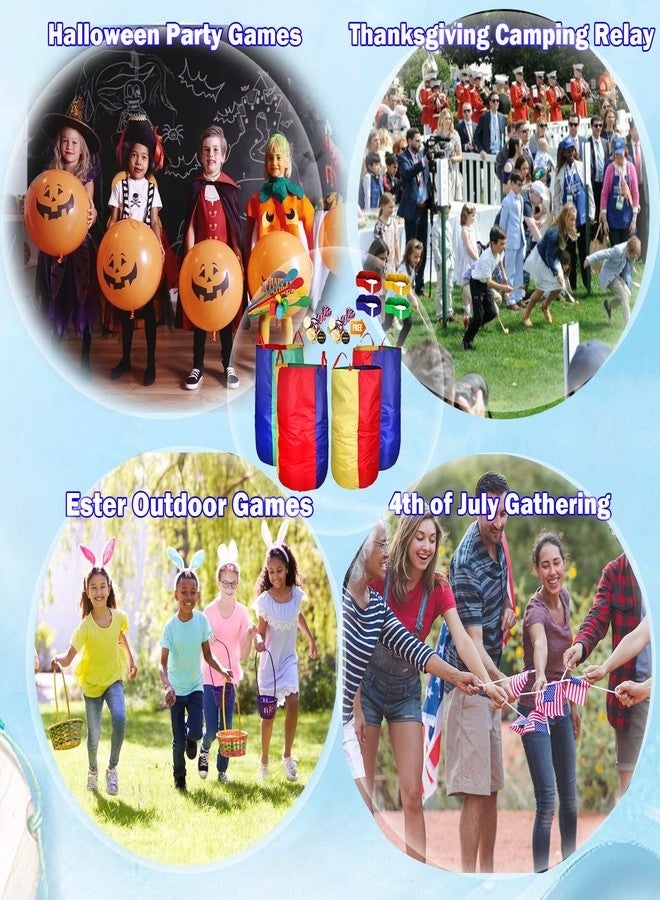 CWLAKON Outdoor Games, Potato Sack Race Bags for Kids Adults, Egg Spoon Relay Race, 3 Legged Race Bands, Birthday Party, Field Day Family Reunion Carnival Outside Yard Lawn Easter Fall Festival Games - Image 5