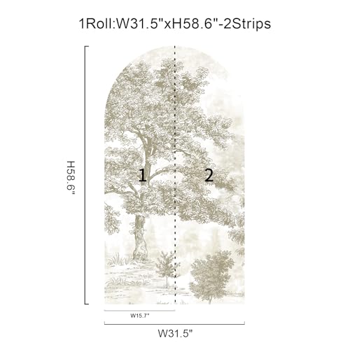 Zeeko Vintage Forest Arch Wall Decal 31x59 Peel and Stick Canvas Waterproof SelfAdhesive Removable Tree Mural for Nursery Wall Decor - Image 3