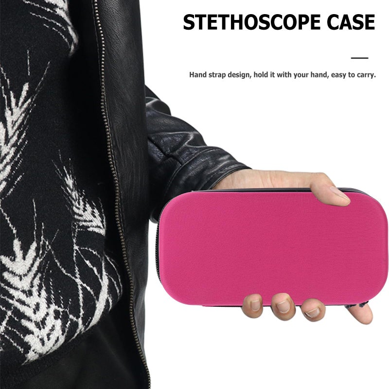 Pink Eva Hard Shell Portable Stethoscope Carrying Case Storage Bag Protective Organizer - Image 4