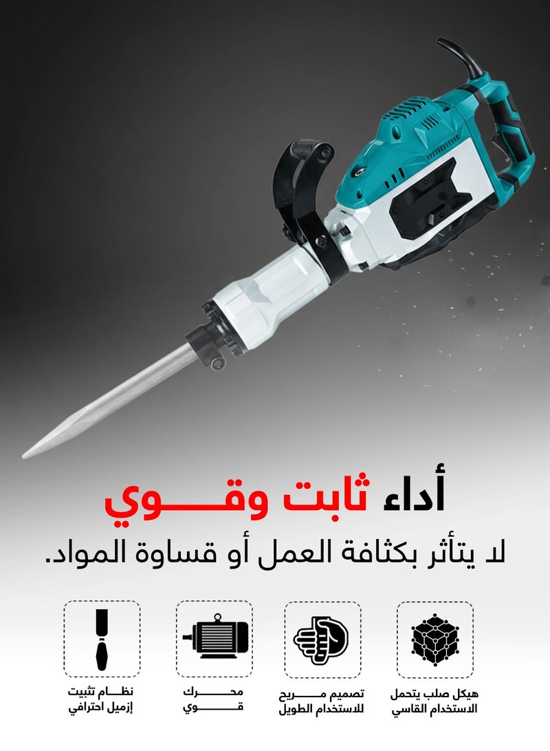 MINLI Demolition Hammer 2500W – Heavy-Duty Electric Jackhammer for Concrete Breaking and Construction Work with High Power and Durability - Image 3