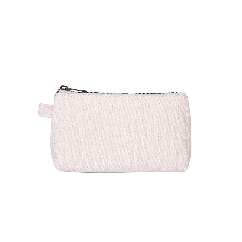 YONBEN Mini Canvas Travel Toiletry Bag for Women DIY Personalizable Small Makeup Bag Organizer with 2 Dividers Washable Cotton Cosmetic Pouch for Purse Cute CarryOn Essential CanvasBeige - Image 2