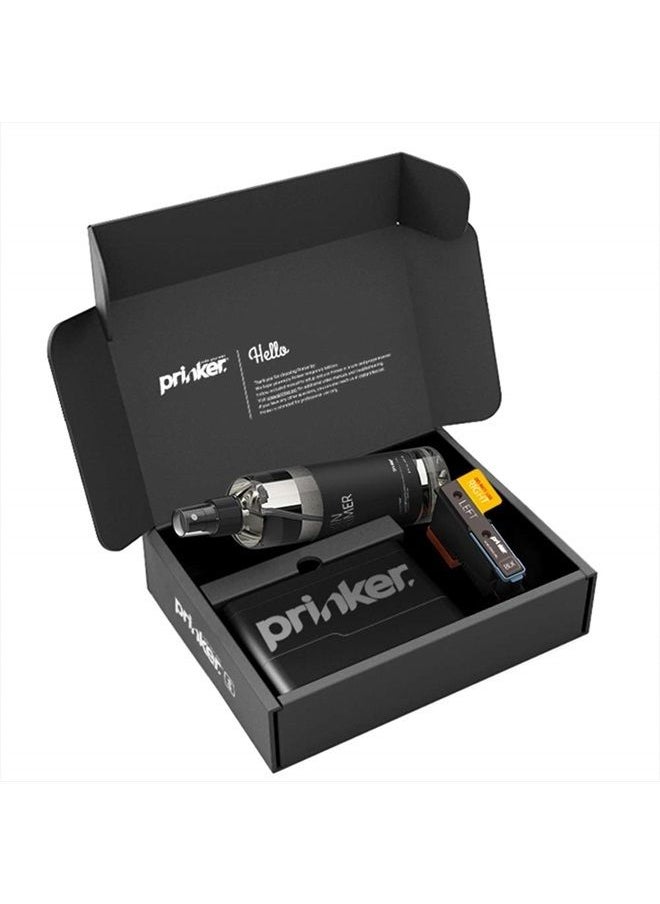 PRINKER. COLOR YOUR WAY - Prinker S Temporary Tattoo Device Package for Your Instant Custom Tattoos with Premium Cosmetic Black Ink - Compatible w/iOS & Android devices - Image 1