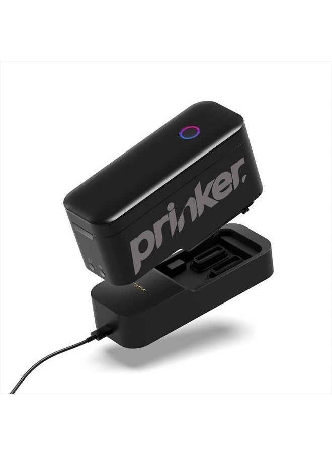 PRINKER. COLOR YOUR WAY - Prinker S Temporary Tattoo Device Package for Your Instant Custom Tattoos with Premium Cosmetic Black Ink - Compatible w/iOS & Android devices - Image 1