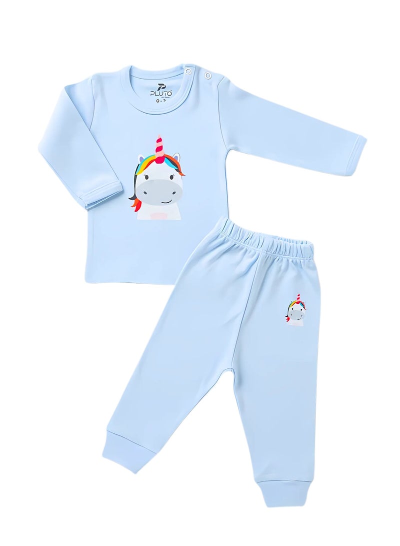 Pluto Baby Cotton Long Sleeve Top and Trousers Pyjama Set - Image 1