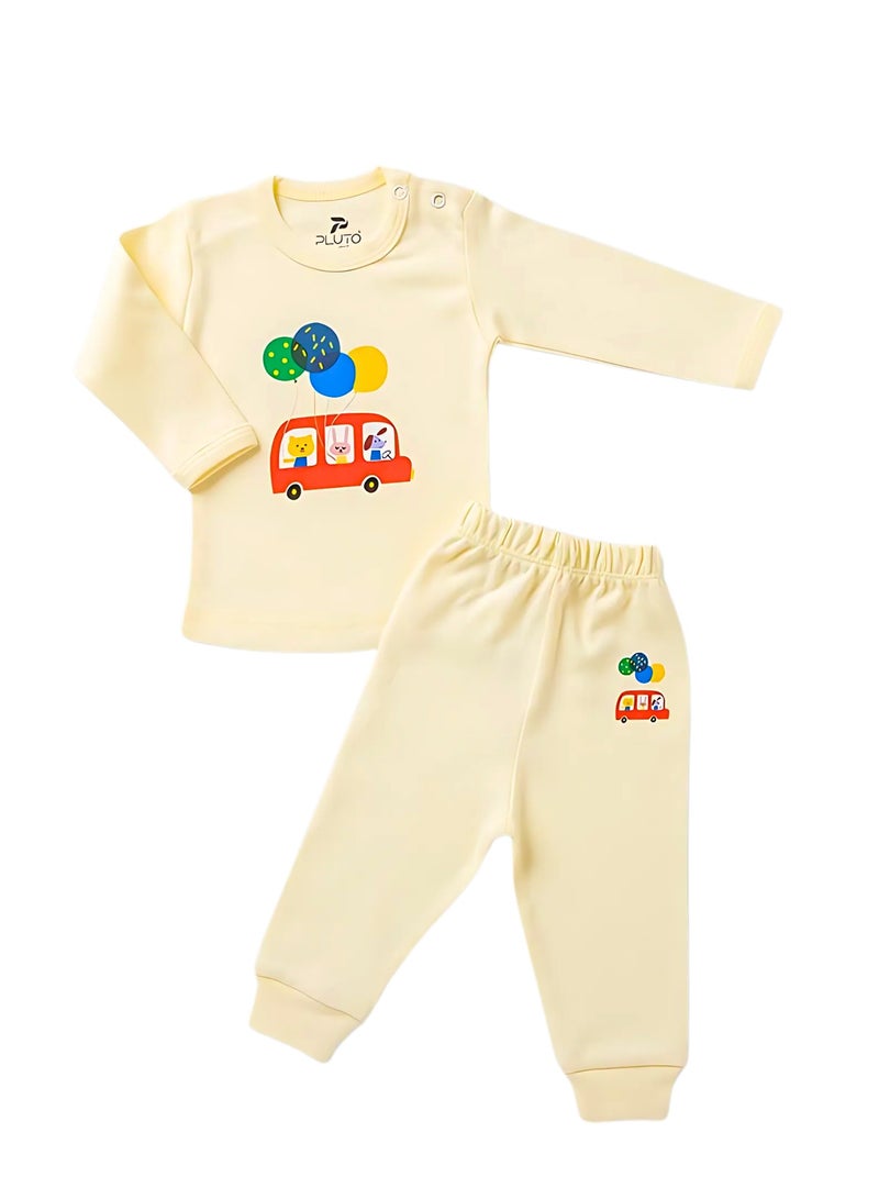 Pluto Baby Cotton Long Sleeve Top and Trousers Pyjama Set - Image 2
