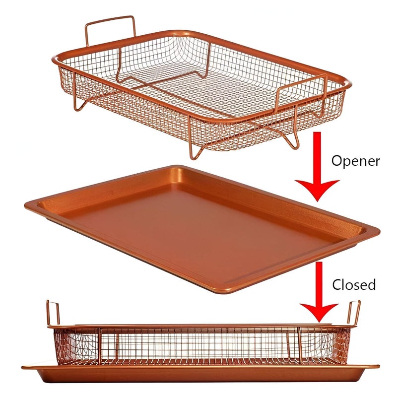 Cooling Rack - Stainless Steel Baking Tray Set with Non-Stick Surface, Perfect for Oven Roasting and Microwave Cooking, Enjoy Deliciously Crispy Foods Without Oil - Image 4