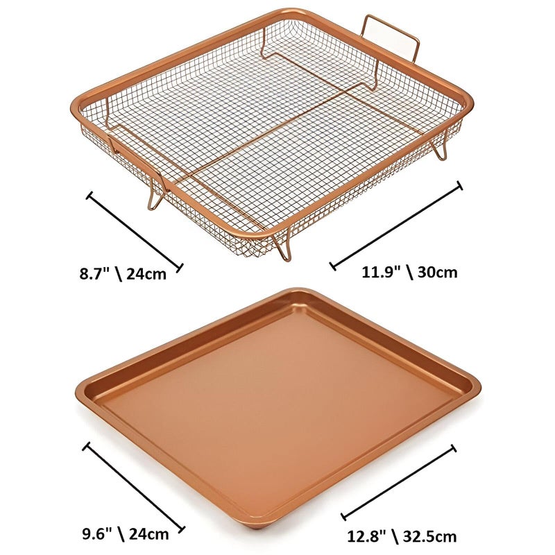 Cooling Rack - Stainless Steel Baking Tray Set with Non-Stick Surface, Perfect for Oven Roasting and Microwave Cooking, Enjoy Deliciously Crispy Foods Without Oil - Image 3