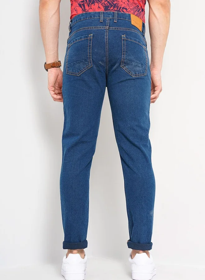 The Indian Garage Co The Indian Garage Co Men Navy Blue Mid Rise Slim Fit Solid Jeans