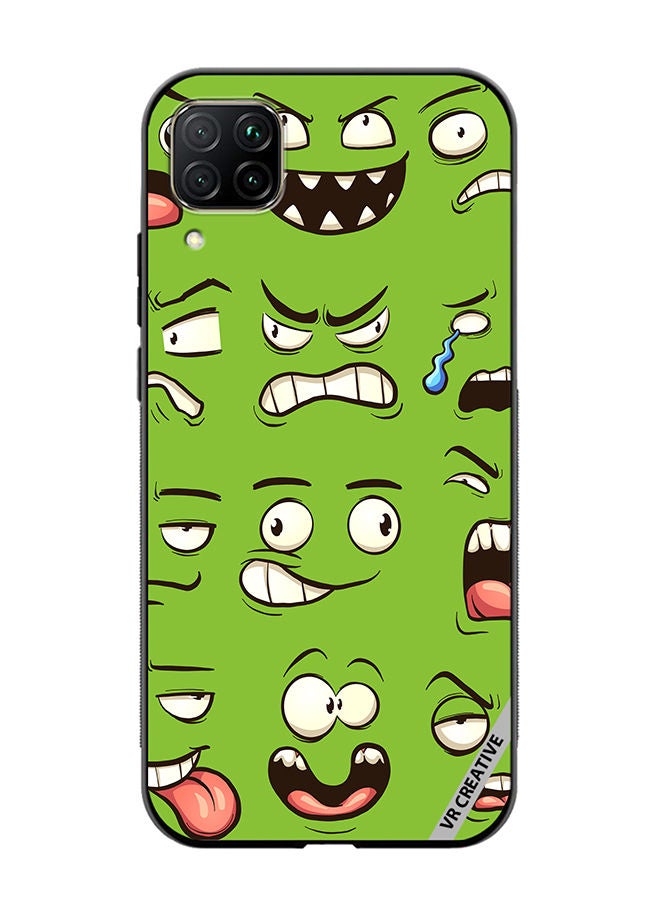 VR CREATIVE Protective Case Cover For Huawei Nova 7i/P40 Lite Green Faces Design Multicolour - Image 1