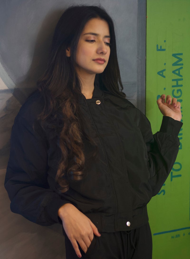 P FOR PRETTY Black Short Length Plain Jacket - Image 1