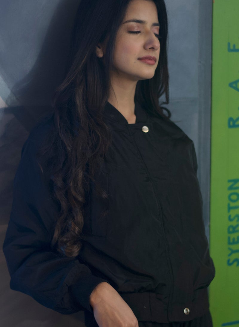 P FOR PRETTY Black Short Length Plain Jacket - Image 2