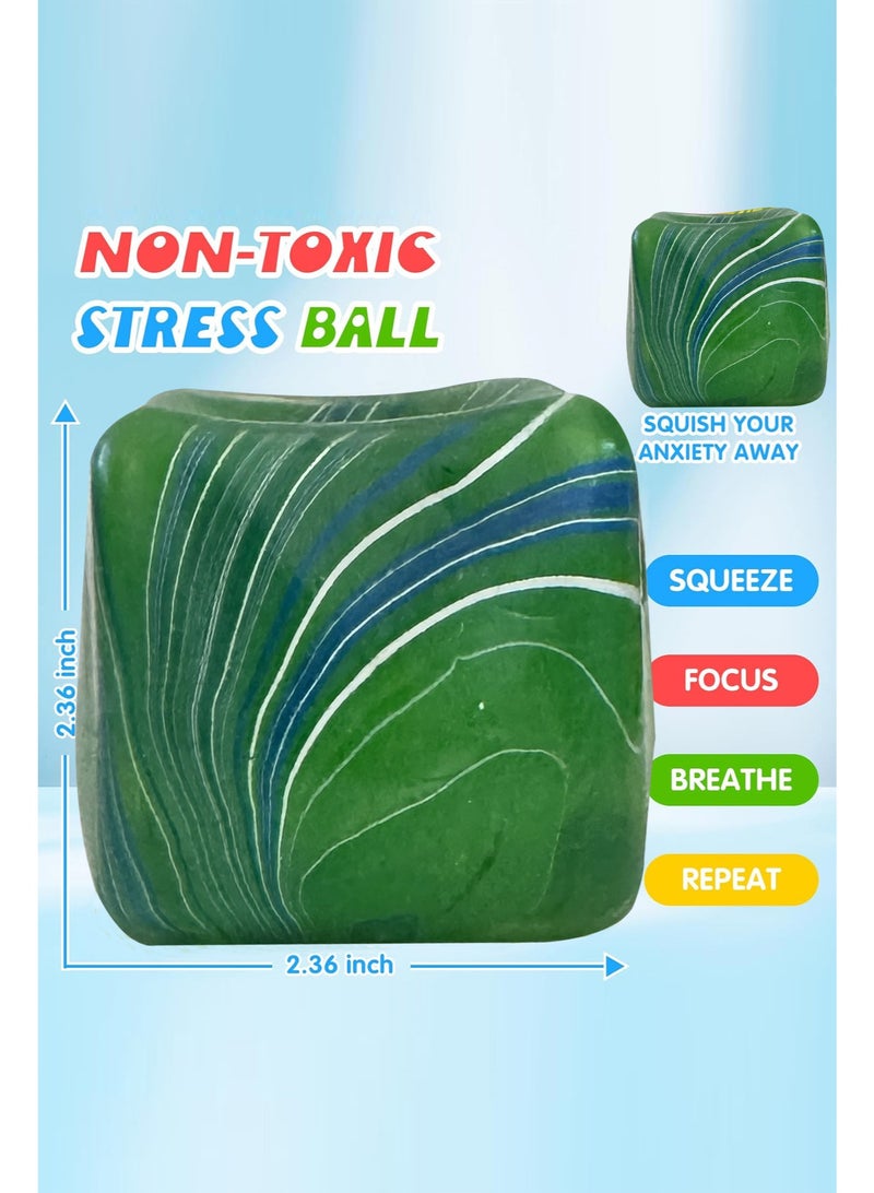 Needoh Fidget Toys Squishy Stress Cube, Stress Balls for Kids Adults Squishies Stress Relief, Ice Squishy Cube Sugar Balls, Sensory Toys for Kids with Autism, Fidgets for Classroom Prize Toys (Green) - Image 5