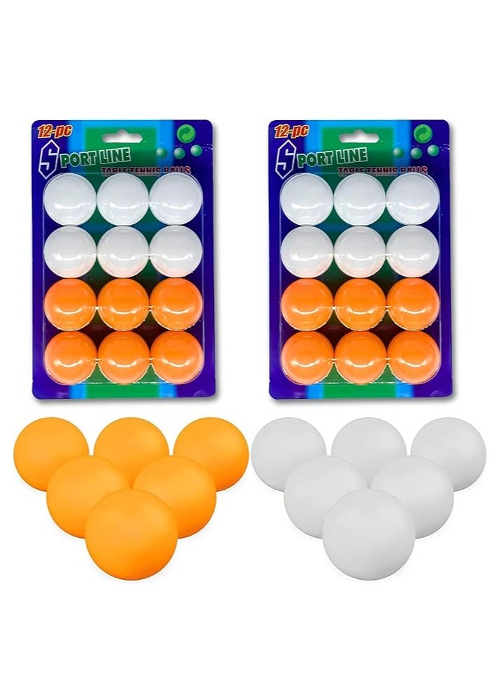 MAGIC VAULT 24pcs Ping Pong Balls | Durable ABS Training Table Tennis Balls | High-Performance Indoor/Outdoor Use | 40mm Size | Orange & White | DIY Crafts, Numeracy Teaching, Sports & Recreational Use  - Image 1