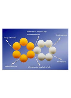 MAGIC VAULT 24pcs Ping Pong Balls | Durable ABS Training Table Tennis Balls | High-Performance Indoor/Outdoor Use | 40mm Size | Orange & White | DIY Crafts, Numeracy Teaching, Sports & Recreational Use  - Image 2