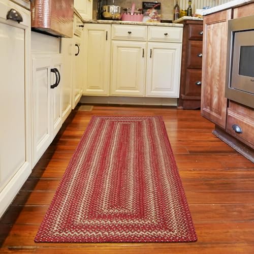 Homespice Apple Pie Braided Rug Runner 22x72 Country Style Braided Rug Runners for Hallways and Kitchen - Image 1