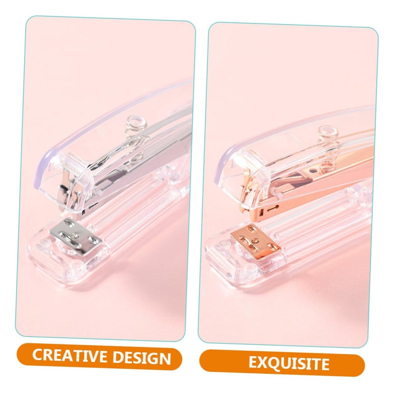 Mini Heavy Duty Hand Stapler 2 Pack Rose Gold And Silver Office Desk Document Binding Tool - Image 5