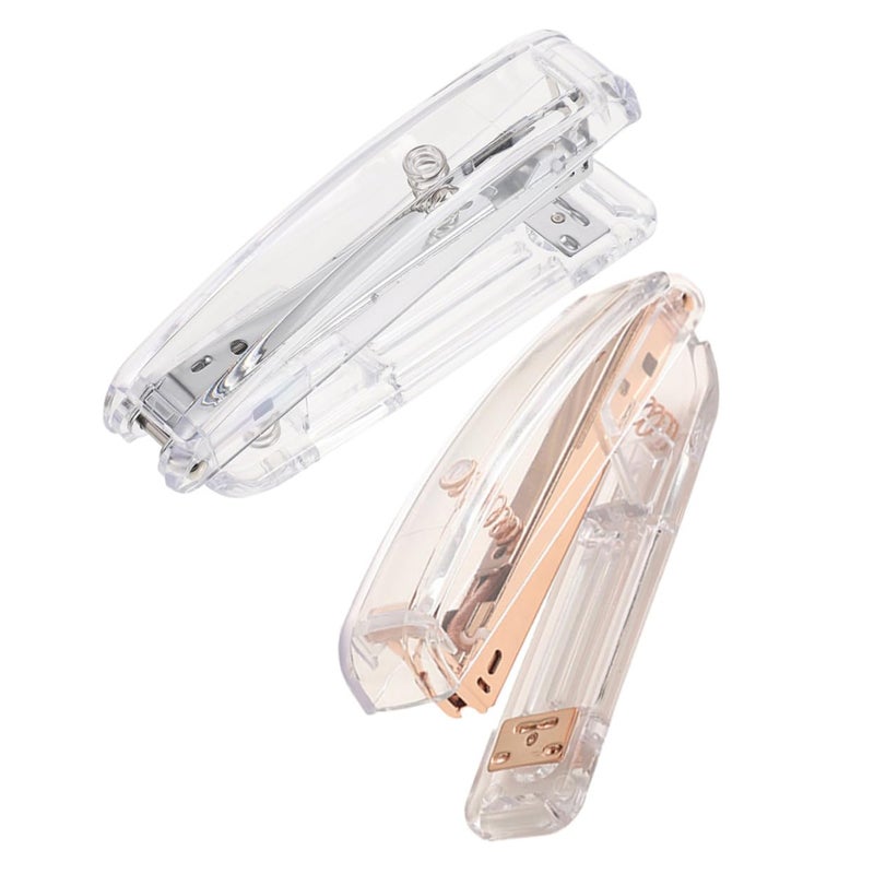 Mini Heavy Duty Hand Stapler 2 Pack Rose Gold And Silver Office Desk Document Binding Tool - Image 2