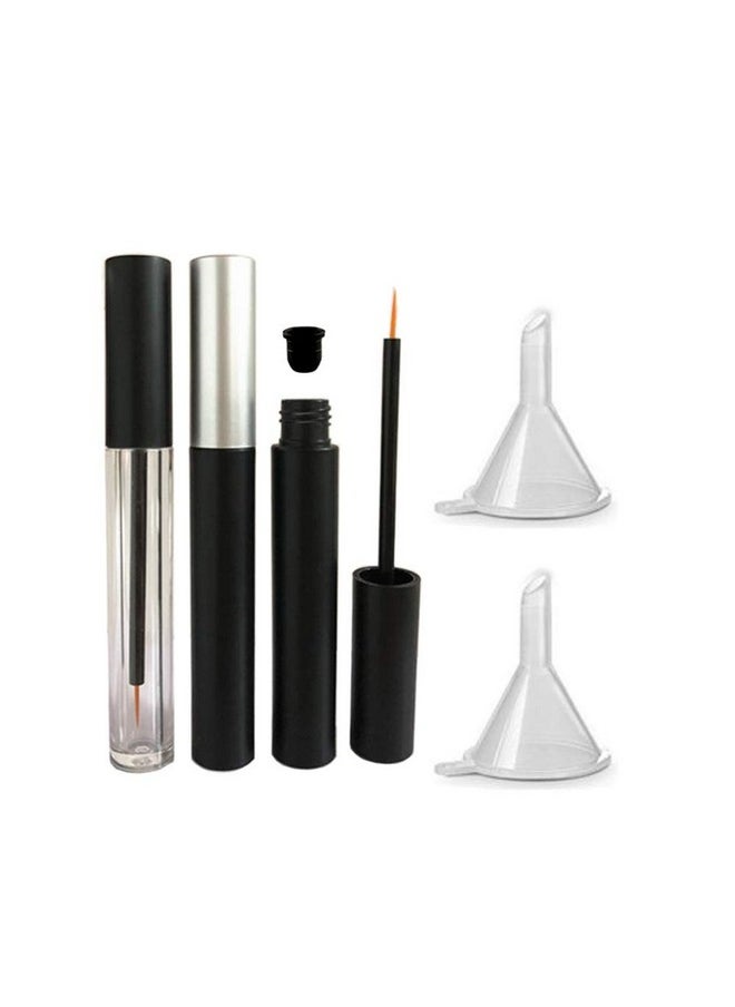 lasenersm 3 Pieces 5Ml Empty Eyeliner Tubes Refillable Eyelash Growth Liquid Bottle Plastic Eyeliner Vials Tube With Brush Eyelash Growth Oil Mascara Tube For Cosmetics Come With 2 Mini Palstic Funnels  - Image 1