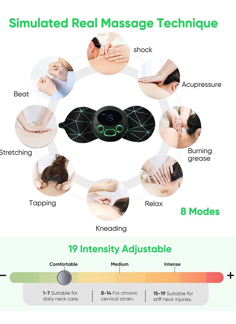 DMG TECH Electric Massagers, DMG Microcurrent EMS Massage Device, Portable Neck Massager for Pain Relief, Bioelectric Acupoints Massager Mat for Arms Neck Shoulder Back Waist Legs, 8 Modes 19 Levels Cordless  - Image 5