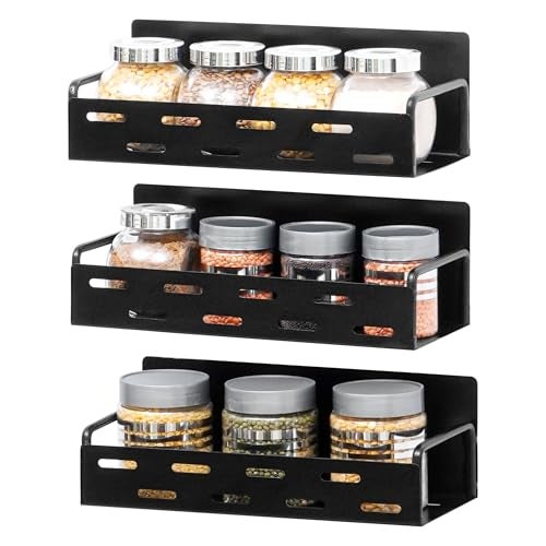 Livzing 3Pcs Magnetic Shelf for Fridge - Magnetic Spice Rack For Refrigerator - Fridge Side Storage Rack - Kitchen Organizer Rack - Floating Shelves for Washing Machine, Microwave Oven (26x11X9 cm) - Image 2