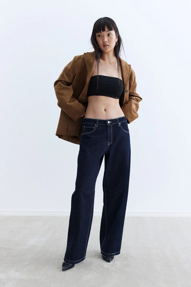 اتش اند ام بنطلون جينز باريل بقصّة عادية وأرجل واسعة