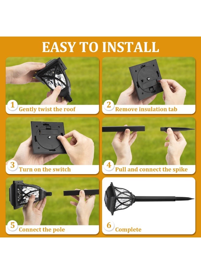 كيلا أضواء الممر الشمسي، 6 حزم LED أضواء الحديقة الشمسية في الهواء الطلق، أضواء الممر المقاومة للماء المزودة بالطاقة الشمسية للفناء، الباتيو، المناظر الطبيعية، الممر (أبيض دافئ) - Image 5