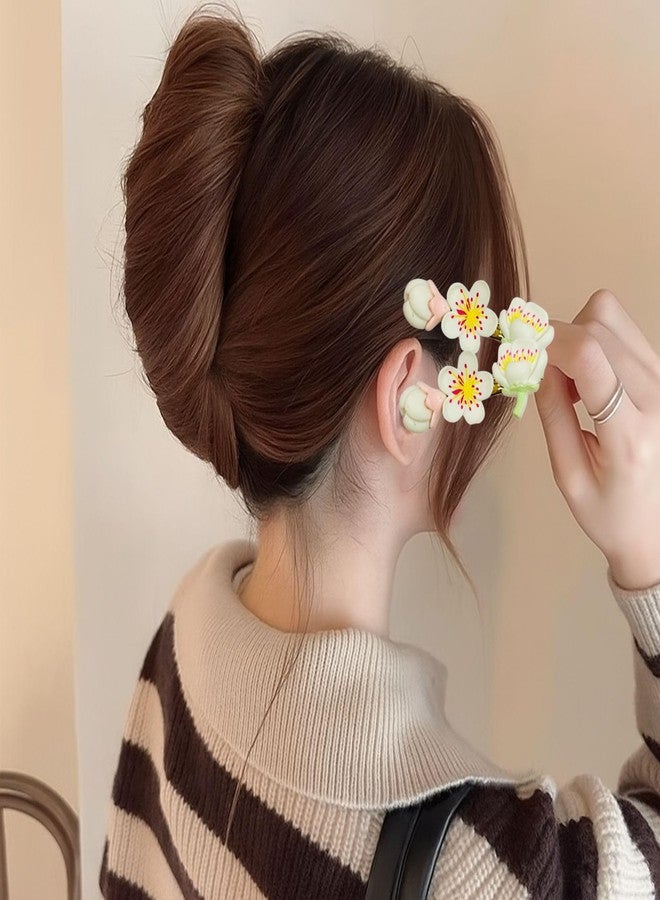 Luxelocks Set of 12 piece, Cherry Blossom Hair Clips, Pink and White Floral Design, alligator hair clip for women and girls - Image 2