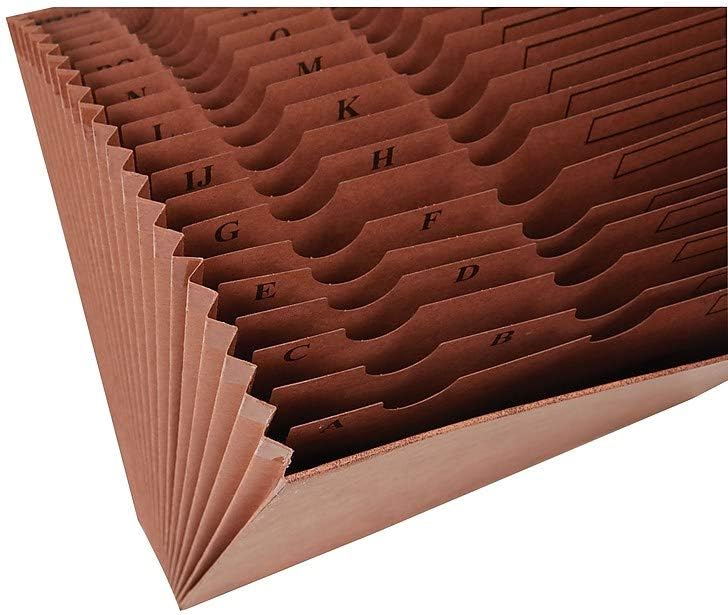 Staples 119099 LethaTone Expanding File AZ Index Letter Size 21Pockets Brown - Image 2