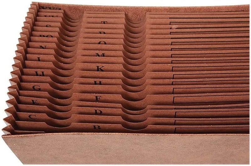 Staples 119099 LethaTone Expanding File AZ Index Letter Size 21Pockets Brown - Image 4