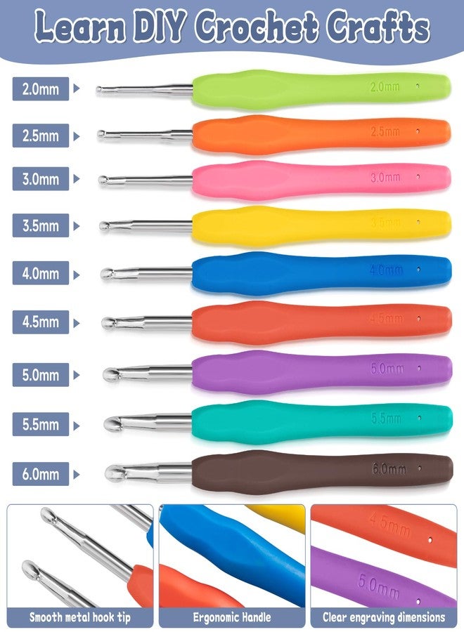 GMAK 59 PCS Crochet Kit for Beginners Adults Kids, Crocheting Sets Include Yarn, Hooks and Tools, Portable Crochet Starter Kit for Making Variety Projects Crocheting Supplies, Navy Flamingo - Image 4