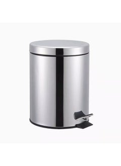 Winsor Winsor Stainless Steel Pedal Dustbin with Removable Inner Bucket - Trash Can Round Shape Dustbin for Bathroom, Home, Kitchen, washrooms, Room and Office 12 ltr  - Image 1