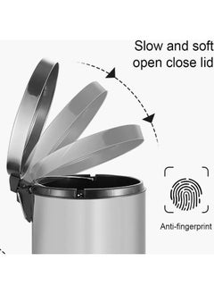 Winsor Winsor Stainless Steel Pedal Dustbin with Removable Inner Bucket - Trash Can Round Shape Dustbin for Bathroom, Home, Kitchen, washrooms, Room and Office 12 ltr  - Image 4